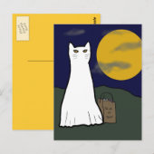 Spooky Trick oder Treten Kitty Postcard Postkarte (Vorne/Hinten)