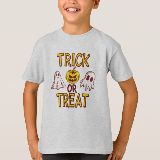 Spooky Trick or Treat Halloween - ghosts & pumpkin T-Shirt (Vorderseite)