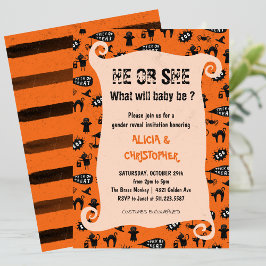 Spooky Trick und Leckerei Halloween Gender-Enthüll Einladung