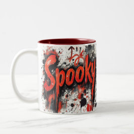 Spooky Tropfen Halloween Tasse Rotes Interieur