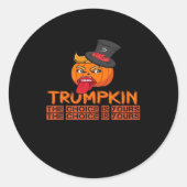 Spooky Trumpkin Halloween Top Hat & Tongue Out- is Runder Aufkleber (Vorderseite)