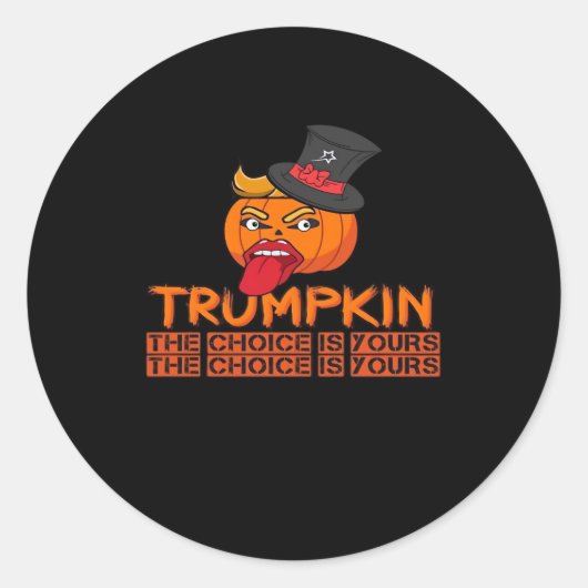 Spooky Trumpkin Halloween Top Hat & Tongue Out- is Runder Aufkleber (Vorderseite)
