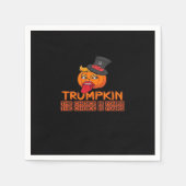 Spooky Trumpkin Halloween Top Hat & Tongue Out- is Serviette (Vorderseite)