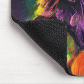 Spooky Turkish Angora Cat Halloween Hexenkürbis Mousepad (Ecke)