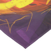 Spooky Turkish Angora Cat Halloween Hexenkürbis Tischdecke (Schrägansicht)