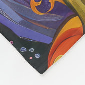 Spooky Tuxedo Katze Halloween Hexe und Pumpkin Fleecedecke (Ecke)