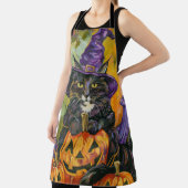 Spooky Tuxedo Katze Halloween Hexe und Pumpkin Schürze (InSitu)