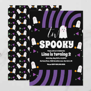 Spooky Two Groovitbriefe Halloween Ghost Party Einladung