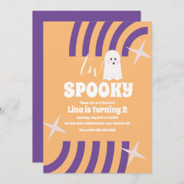 Spooky Two Groovy Halloween Ghost Party Einladung