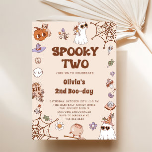 Spooky Two Halloween Niedlich Ghost 2. Geburtstag Einladung