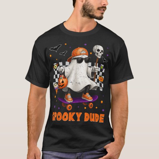 Spooky Typ Boo Ghost Halloween T-Shirt (Vorderseite)