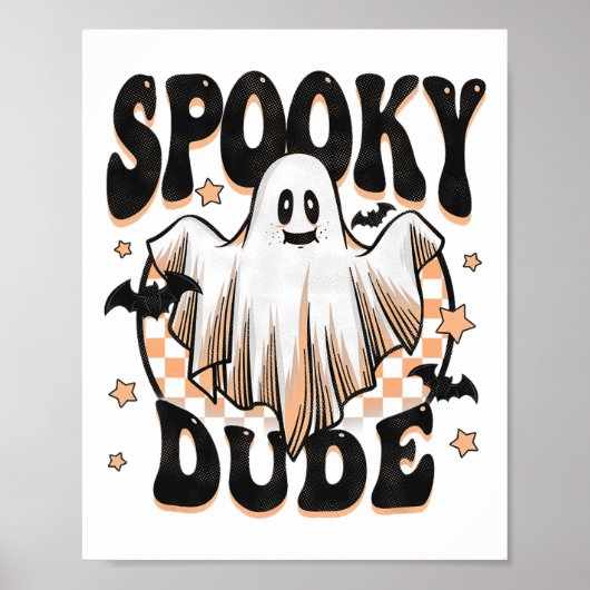 Spooky Typ Groovy Ghost Halloween Kostüm Kinder Bo Poster (Vorne)