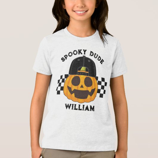 Spooky Typ Retro Pumpkin Kleinkind Halloween Tri-Blend Shirt (Vorderseite)