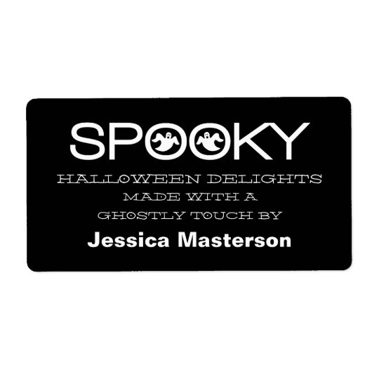 Spooky Typografie Halloween Baking Labels (Vorne)