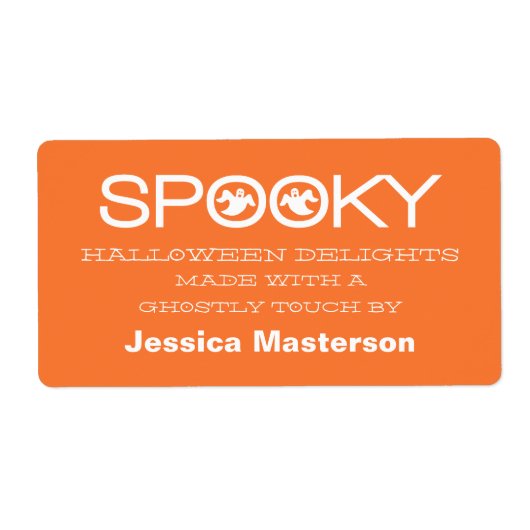 Spooky Typografie Halloween Baking Labels (Vorne)