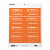 Spooky Typografie Halloween Baking Labels (Vorne)
