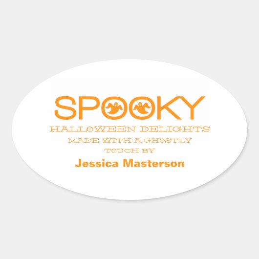 Spooky Typografie Halloween Baking Stickers (Vorderseite)