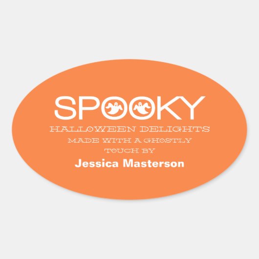 Spooky Typografie Halloween Baking Stickers (Vorderseite)