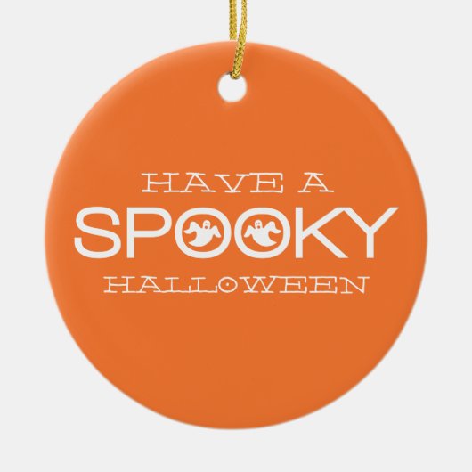 Spooky Typografie Halloween Ornament (Vorne)
