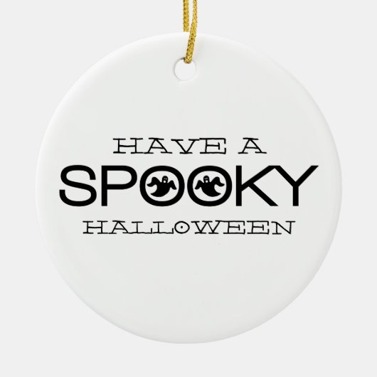 Spooky Typografie Halloween Ornament (Vorne)