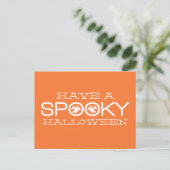 Spooky Typografie Halloween Postcard Postkarte (Stehend Vorderseite)