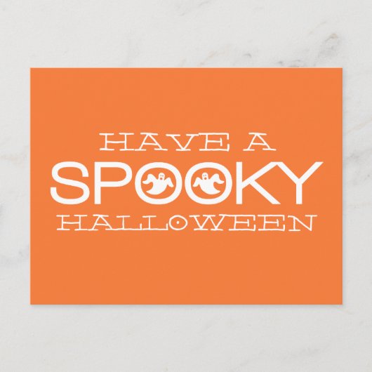 Spooky Typografie Halloween Postcard Postkarte (Vorderseite)