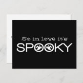 Spooky Typografie Halloween Save the Date Postkart Ankündigungspostkarte (Vorne/Hinten)