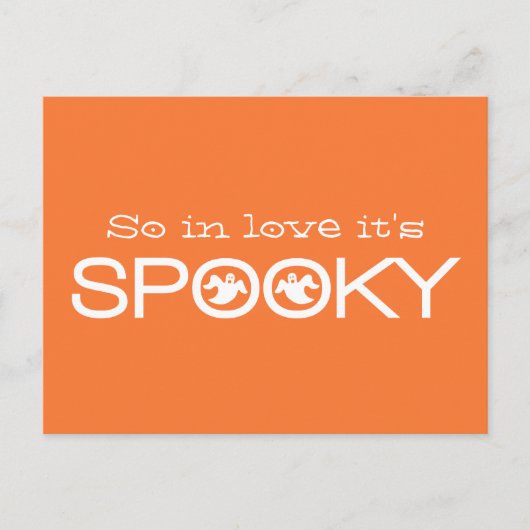 Spooky Typografie Halloween Save the Date Postkart Ankündigungspostkarte (Vorderseite)