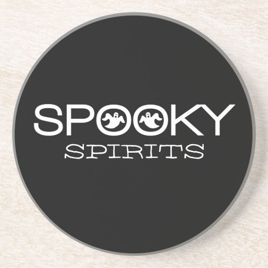 Spooky Typografie Halloween-Untersetzer Untersetzer (Vorne)