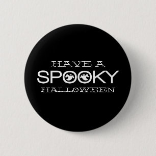 Spooky Typografy Halloween Button