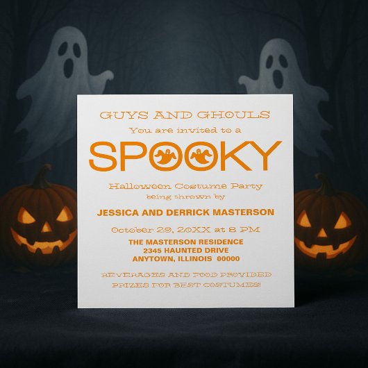 Spooky Typografy Halloween-Party Einladung