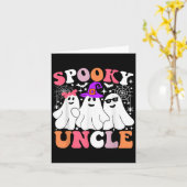 Spooky Uncle Funny Ghost Halloween-Kostüm Karte (Gelbe Blume)