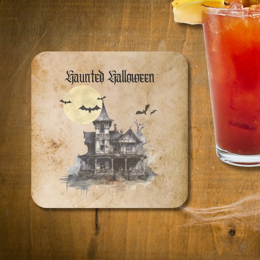 Spooky und Beängstigendes Halloween-Party im Spuk  Rechteckiger Pappuntersetzer