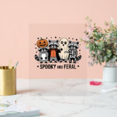 Spooky und Feral Funny Halloween Raccoon Acrylschild (Hochzeit)
