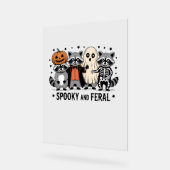 Spooky und Feral Funny Halloween Raccoon Acrylschild (Winkel)