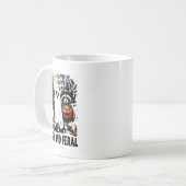 Spooky und Feral Halloween Niedlicher Geist-Raccoo Kaffeetasse (Vorderseite Links)