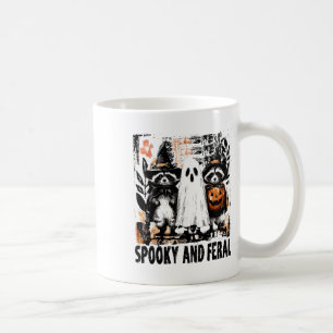 Spooky und Feral Halloween Niedlicher Geist-Raccoo Kaffeetasse