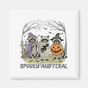 Spooky und Feral Halloween Niedlicher Geist-Raccoo Magnet