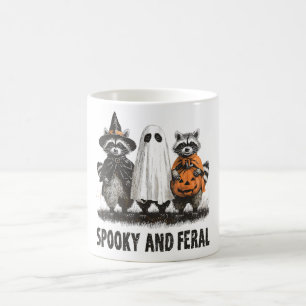 Spooky und Feral Halloween Niedlicher Geisterracco Kaffeetasse