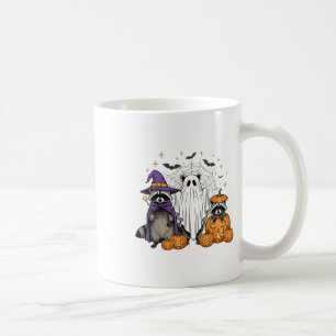 Spooky und Feral Halloween Raccoon Geist Hexe Tri Kaffeetasse