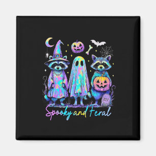 Spooky und Feral Halloween Raccoon Hexenschaf Magnet