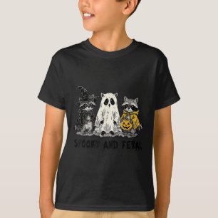 Spooky und Feral Halloween Raccoon Spooky Season T T-Shirt