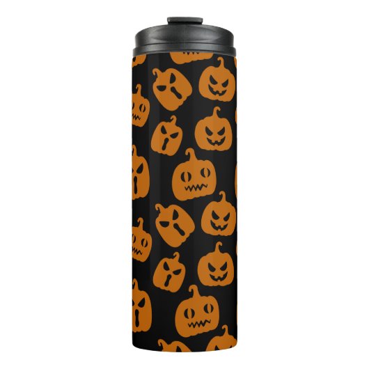 Spooky und Lächeln Pumpkin Thermal Tumbler Thermosbecher (Vorderseite)