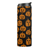 Spooky und Lächeln Pumpkin Thermal Tumbler Thermosbecher (Nach links gedreht)
