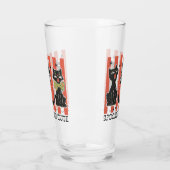 Spooky und Niedlich - Schwarze Katze und Kürbis Glas (Links)