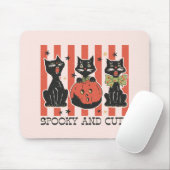 Spooky und Niedlich - Schwarze Katze und Kürbis Mousepad (Mit Mouse)