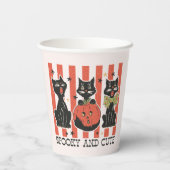 Spooky und Niedlich - Schwarze Katze und Kürbis Pappbecher (Rückseite)
