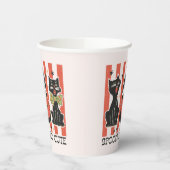 Spooky und Niedlich - Schwarze Katze und Kürbis Pappbecher (Links)