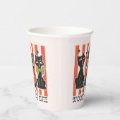 Spooky und Niedlich - Schwarze Katze und Kürbis Pappbecher (Rechts)