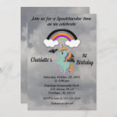 Spooky Unicorn 1. Geburtstag Einladung (Vorne/Hinten)